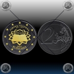 2 EVRO SLOVENIJA 2007 (RIMSKA POGODBA) Black Rhodium + 24k Gold